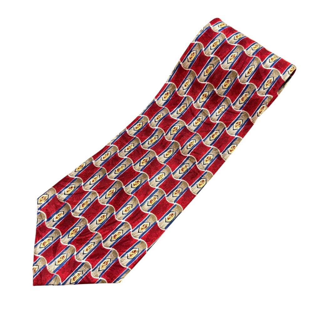 Jos. A. Bank Corporate Collection Red Geometric Silk Mens Necktie New With Tags